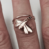Rose Gold Plated Sterling Silver Dragonfly Ring
