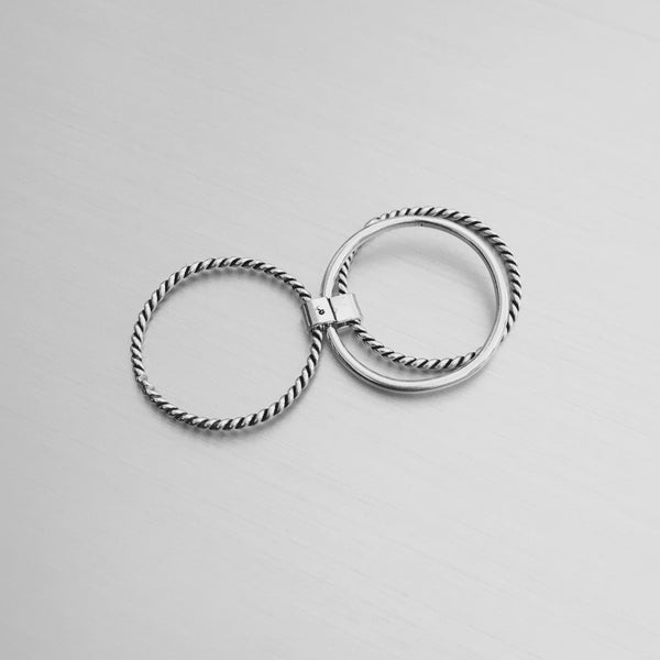 Sterling Silver 3 thin Band Rings, Silver ring, Silver Band, Boho Ring