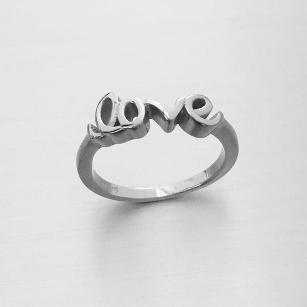Sterling Silver LOVE Ring, Silver Ring, Promise Ring