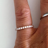 Rose Gold Plated Sterling Silver Eternity CZ Ring, Wedding Band, Silver Ring, Silver Band