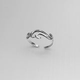 Sterling Silver Windy Waves Toe Ring, Silver Rings, Pinky Ring