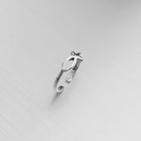Sterling Silver Adjustable Icthus Toe Ring, Silver Ring, Fish Ring, Religious Ring