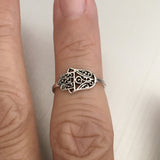 Sterling Silver Hand of Fatima Toe Ring, Religious Ring, Hamsa Ring