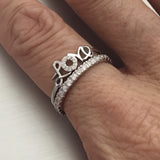 Sterling Silver Thin LOVE Ring with CZ, Silver Ring, CZ Ring, Promise Ring