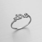 Sterling Silver Thin LOVE Ring with CZ, Silver Ring, CZ Ring, Promise Ring