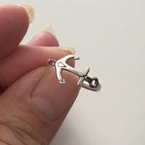Sterling Silver Anchor Ring, Silver Ring, Boat Ring, Nautical Ring