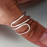 Sterling Silver Thin Double Loop Ring, Boho Ring, Dainty Ring, Silver Ring