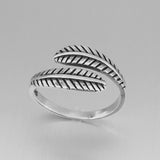 Sterling Silver Small Double Feather Ring, Boho Ring, Silver Ring, Angels Wing