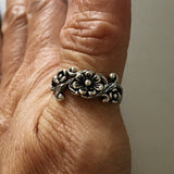 Sterling Silver Plumeria Flower Ring, Boho Ring, Silver Ring