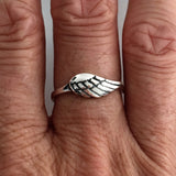 Sterling Silver Small Angel Wing Ring