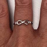 Sterling Silver Small Infinity with CZ Ring