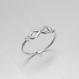 Sterling Silver Small Infinity with CZ Ring