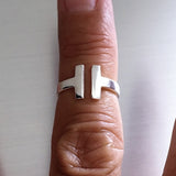 Sterling Silver Adjustable Open Bar Toe Ring, Boho Ring, Silver Ring