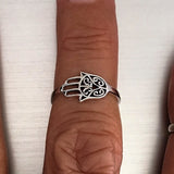 Sterling Silver Small Hamsa Ring