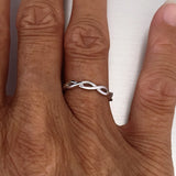Sterling Silver Eternity Infinity Ring, Silver Ring, Promise Ring, Boho Ring