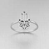 Sterling Silver Hamsa Ring, Silver Ring, Religious Ring, Hand Ring