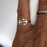 Sterling Silver Adjustable Anchor Toe Ring, Silver Ring, Rings