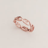 Rose Gold Plated Sterling Silver Wraparound Infinity Ring, Silver Rings, Promise Ring