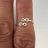 Sterling Silver Double Tiny Infinity Toe Ring, Silver Ring, Love Ring