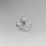 Sterling Silver Adjustable Spirals Toe Ring, Boho Ring, Silver Ring, Spiral Ring