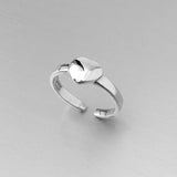 Sterling Silver Solid Heart Toe Ring, Silver Ring, Rings