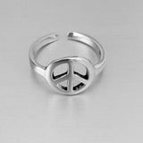 Sterling Silver Adjustable Peace Toe Ring, Boho Ring, Silver Ring, Peace Ring