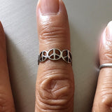 Sterling Silver Multiple Peace Sign Toe Ring