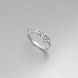 Sterling Silver Heart Toe Ring with White Crystal, Silver Ring, Boho Ring, Heart Ring