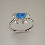 Sterling Silver Blue Lab Opal Crab Ring, Opal Ring, Ocean Ring, Beach Ring, Silver Ring