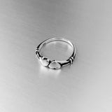 Sterling Silver Small Double Solid Heart Ring, Silver Ring