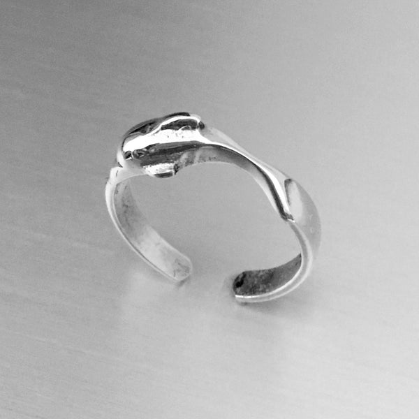 Sterling Silver Dolphin Toe Ring, Adjustable Ring, Silver Ring, Rings