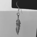 Sterling Silver Dangle Feather Earrings, Religious Earrings, Silver Earrings, Bird Earrings