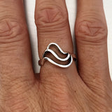 Sterling Silver Triple Waves Ring, Silver Ring, Rings