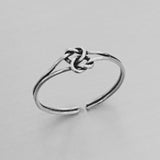 Sterling Silver Adjustable Knot Toe Ring, Silver Ring, Boho Ring, Knot Ring