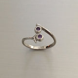 Sterling Silver Toe Ring With Amethyst CZ, Silver Ring, Rings