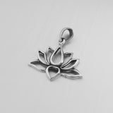 Sterling Silver Open Lotus Pendant, Silver Pendant, Boho Pendant, Flower Pendant