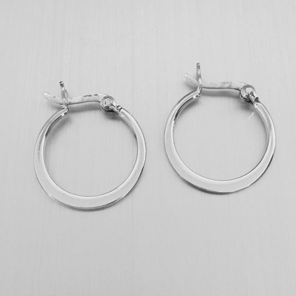 Sterling Silver Hoop Earring, Silver Earrings, Plain Earrings, Boho Earrings