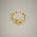 Gold Over Sterling Silver Heart Toe Ring, Silver Ring, Gold Ring, Heart Ring