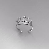 Sterling Silver Adjustable Crown Toe Ring, Silver Ring, Boho Ring, Queen Ring