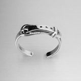 Sterling Silver Belt Toe Ring, Silver Ring, Boho Ring