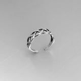 Sterling Silver Adjustable Celtic Weave Toe Ring, Boho Ring, Silver Ring, Celtic Ring