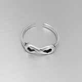 Sterling Silver Adjustable Infinity Toe Ring, Boho Ring, Silver Ring, Love Ring
