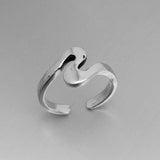 Sterling Silver Adjustable Squiggle Toe Ring, Boho Ring, Silver Ring, Zigzag Ring