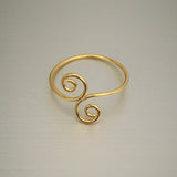 Gold Over Sterling Silver Swirl Toe Ring, Midi Ring, Gold Ring, Silver Ring, Swirl Ring