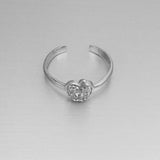 Sterling Silver Apple Toe Ring W/ CZ, Midi Ring, Silver Ring, CZ Ring, Apple Ring