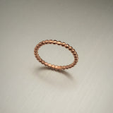 Rose Gold Over Sterling Silver Bead Ring, Stackable Ring, Silver Rings
