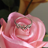 Sterling Silver Three Hearts Toe Ring, Silver Ring, Rings, Hearts