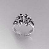 Sterling Silver Adjustable Butterfly Toe Ring, Boho Ring, Silver Ring, Spiritual Ring