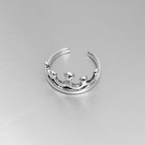 Sterling Silver Adjustable Crown Toe Ring, Silver Ring, Boho Ring, Queen Ring
